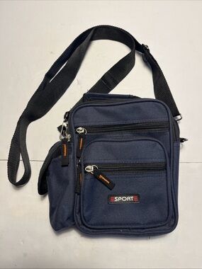 NWOT Sport Canvas Small Blue Travel Bag, Crossbody Strap/ Belt Loop